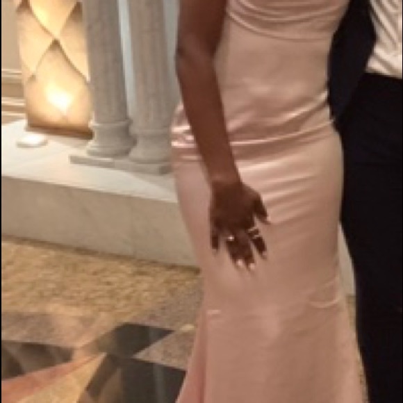 Salmon Pink Mermaid Dress - Picture 4 of 5